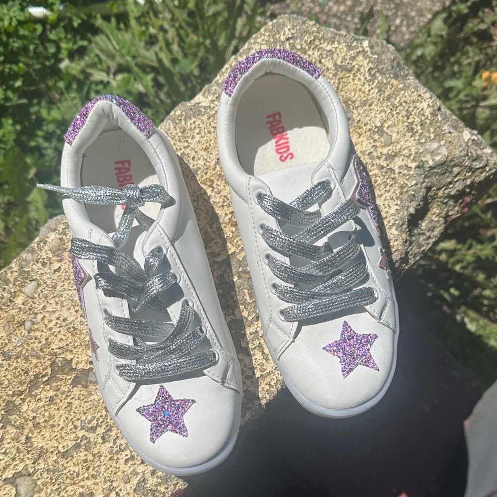 Fabkids Glitter Star White Sneakers